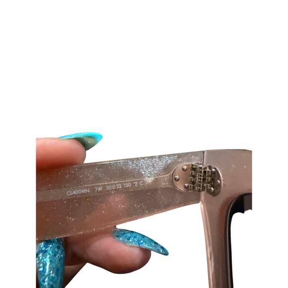 CELINE Bold 3 Dots Cat Eye Sunglasses, 50mm*Pink Sparkle*NEW in Box, Case, Cloth - Picture 5 of 6